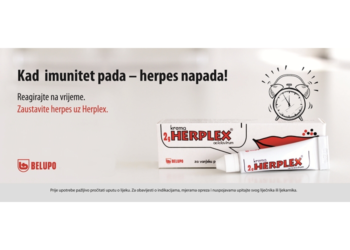 ZAUSTAVITE HERPES uz HERPLEX® 2 g