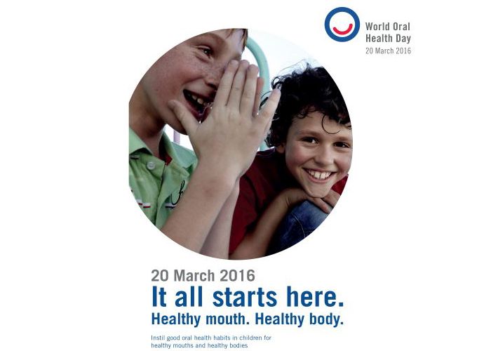 Svjetski dan oralnog zdravlja 2016: ”Sve počinje ovdje. Zdrava usta. Zdravo tijelo.”